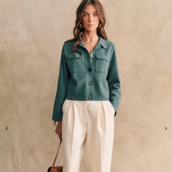 Sezane Betty Cardigan Sage - Size M - Picture 1 of 4